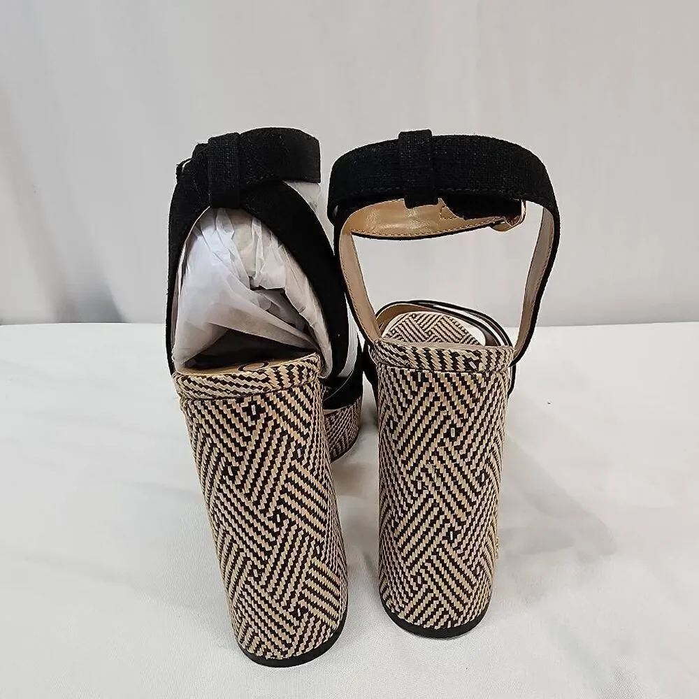 Sam Edelman Size 10 Nolita Black Block Heel Open Squared Toe Ankle Strap Heeled - Picture 5 of 9